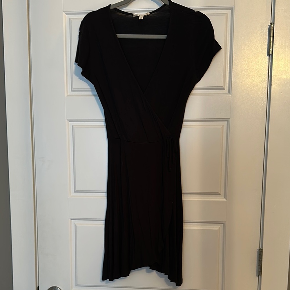 Rolla Coster Black Flutter Sleeve Wrap Dress